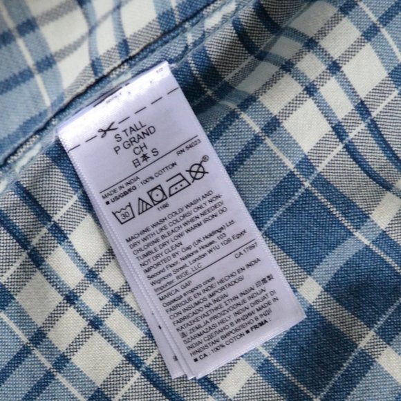 NWT Gap Women's Chambray Denim Plaid Button-up Shirt Size Small Tall - Picture 5 of 5